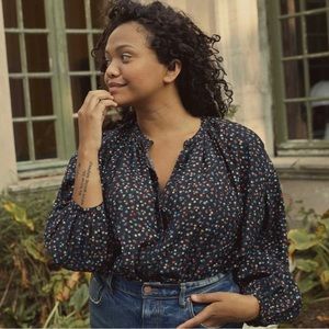 Doen Jane Blouse - night songbird paisley - SZ L - NWT